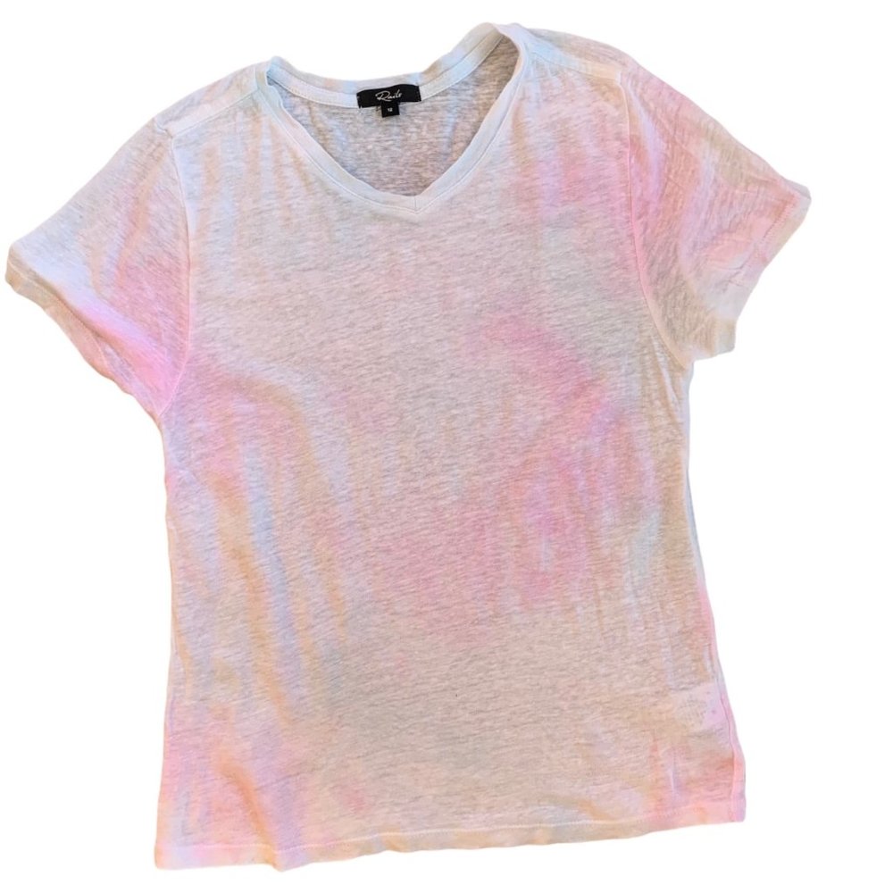 Rails Pastel Rainbow Tie Dye Lightweight Linen Blend Tee